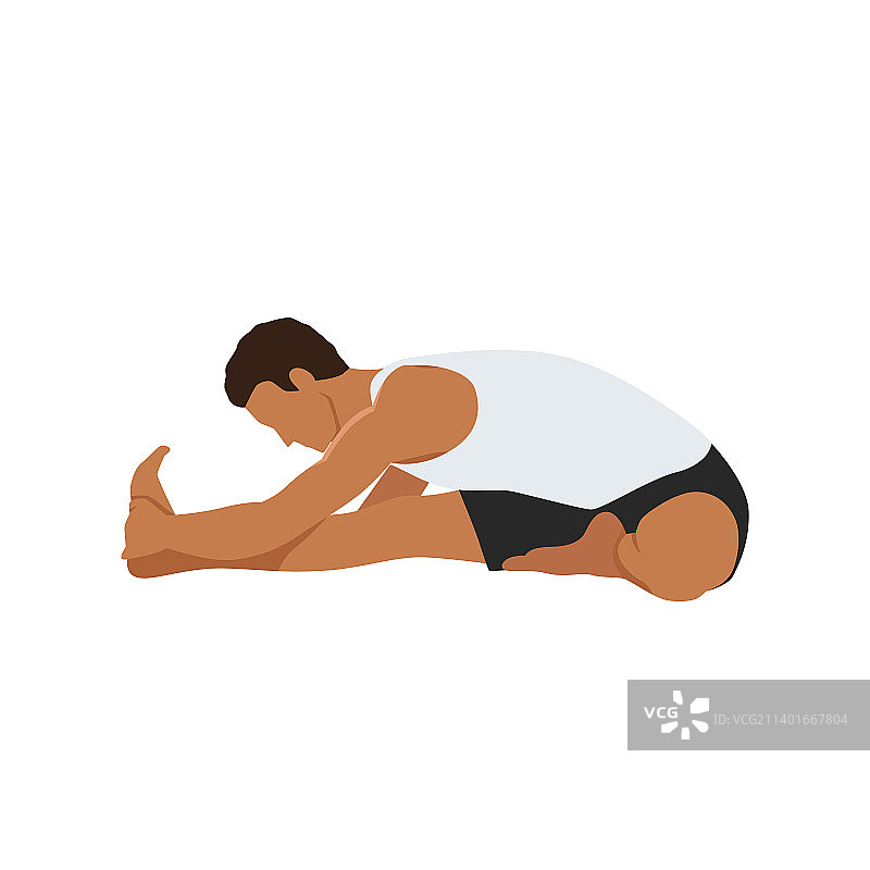 头到膝盖前屈式图片素材