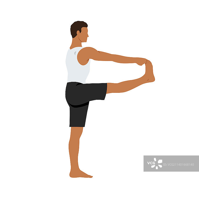 男人做手抓脚趾伸展运动图片素材