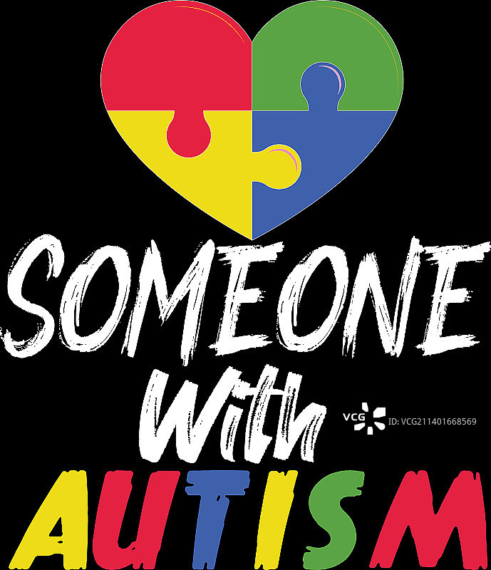 自闭症主题T恤设计图片素材