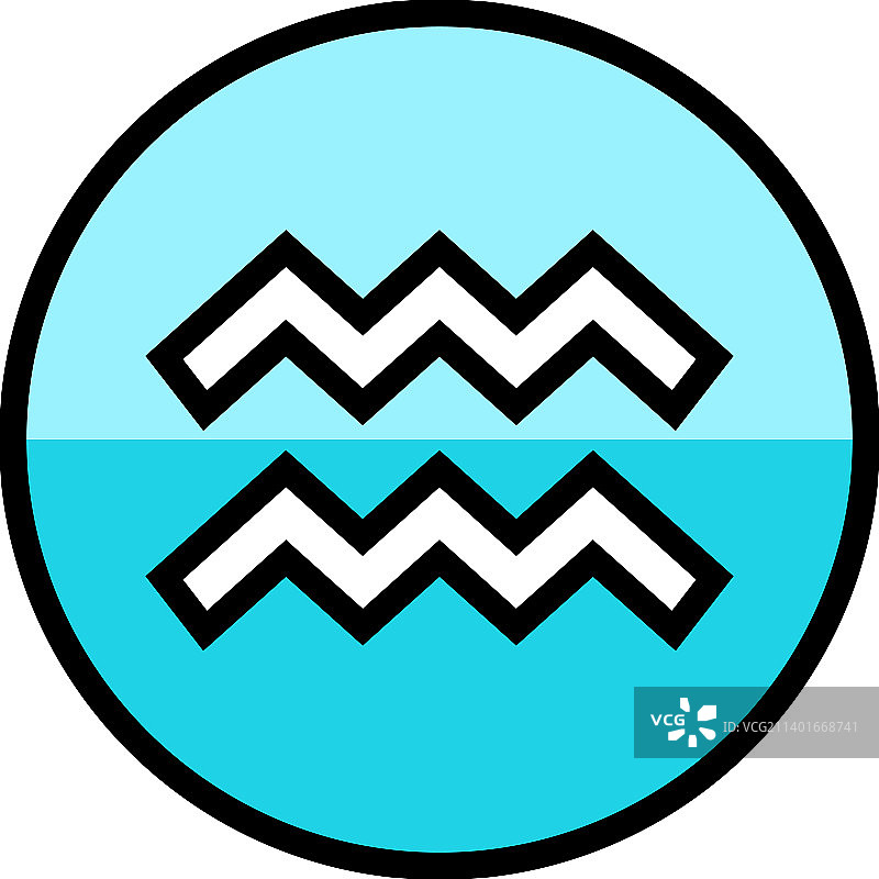 水瓶座生肖彩色图标图片素材