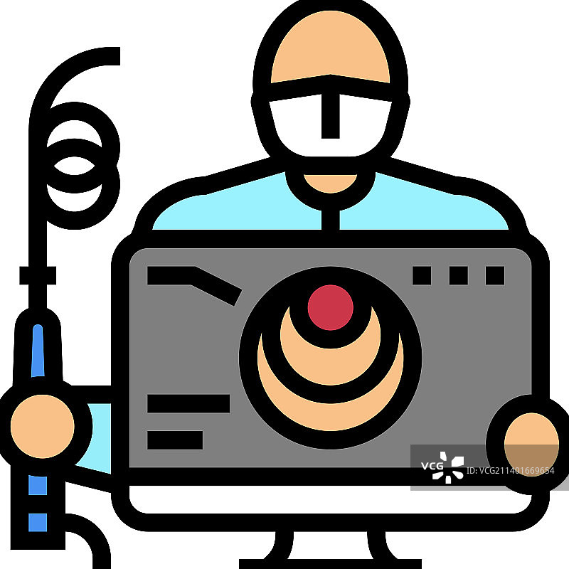 结肠镜检查健康检查彩色图标图片素材