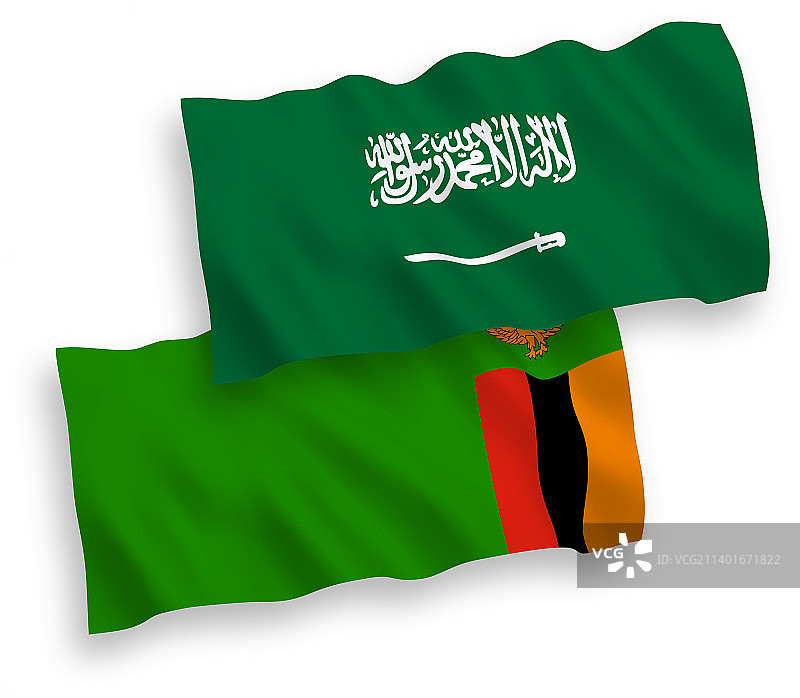 沙特阿拉伯和赞比亚国旗图片素材