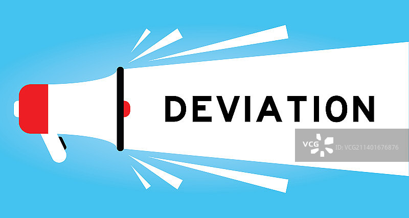 彩色喇叭图标，白色“偏差”字样图片素材