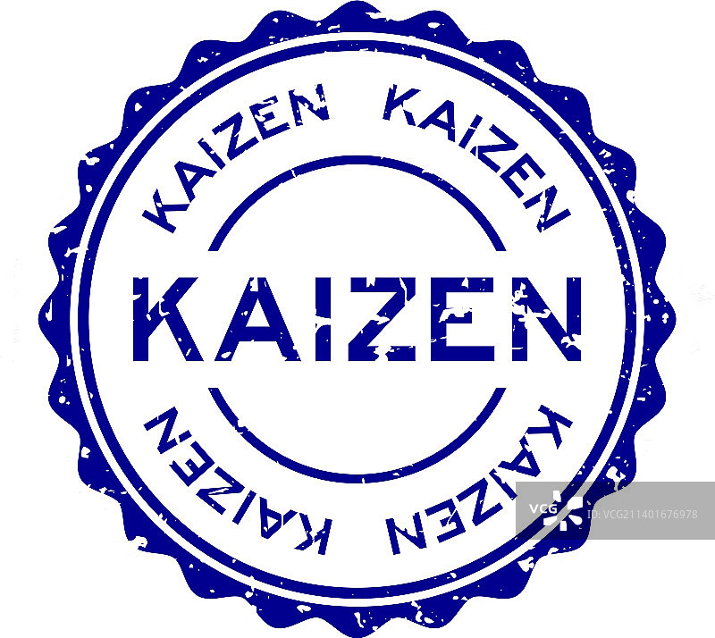 蓝色复古改善字样圆形橡胶印章图片素材