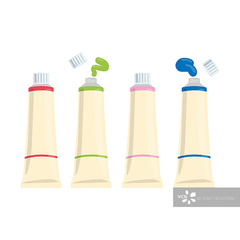 水彩颜料管文具套装图片素材