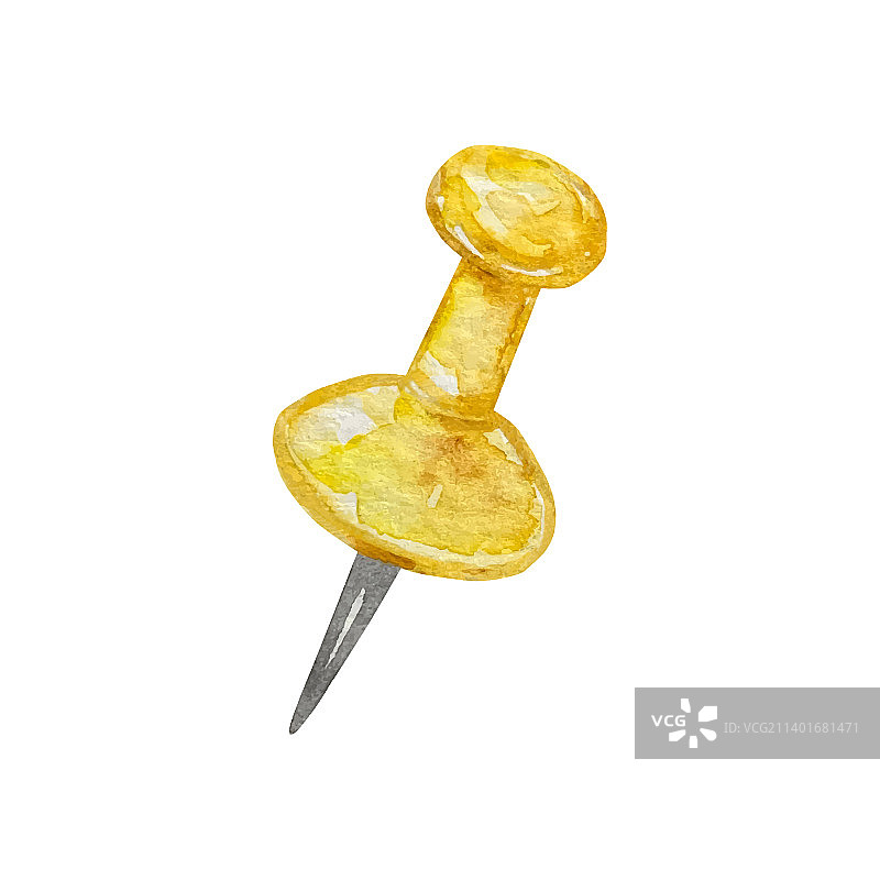 水彩学校图钉图片素材