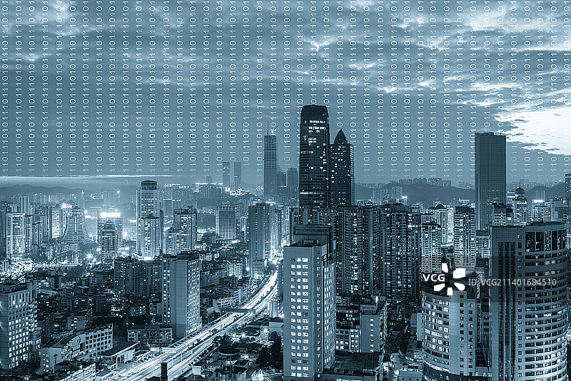 数字化贵阳地标夜景图片素材