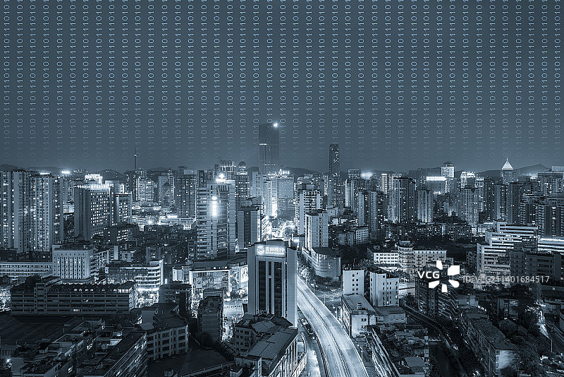 数字化贵阳地标夜景图片素材