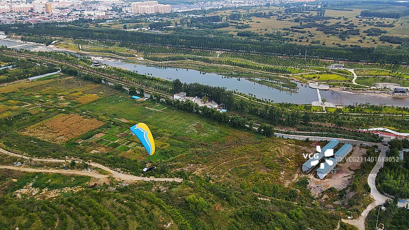 航拍如画的山西汾河图片素材