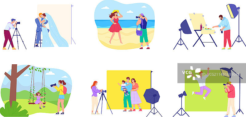 摄影师和模特拍摄图片素材