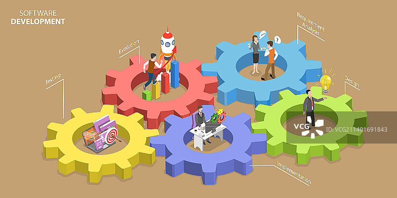 三维等距平面概念图片素材