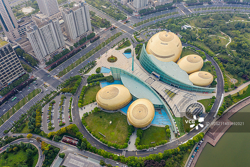 航拍河南艺术中心（大剧院 音乐厅 小剧场 美术馆 艺术馆） 河南省郑州市郑东新区CBD图片素材