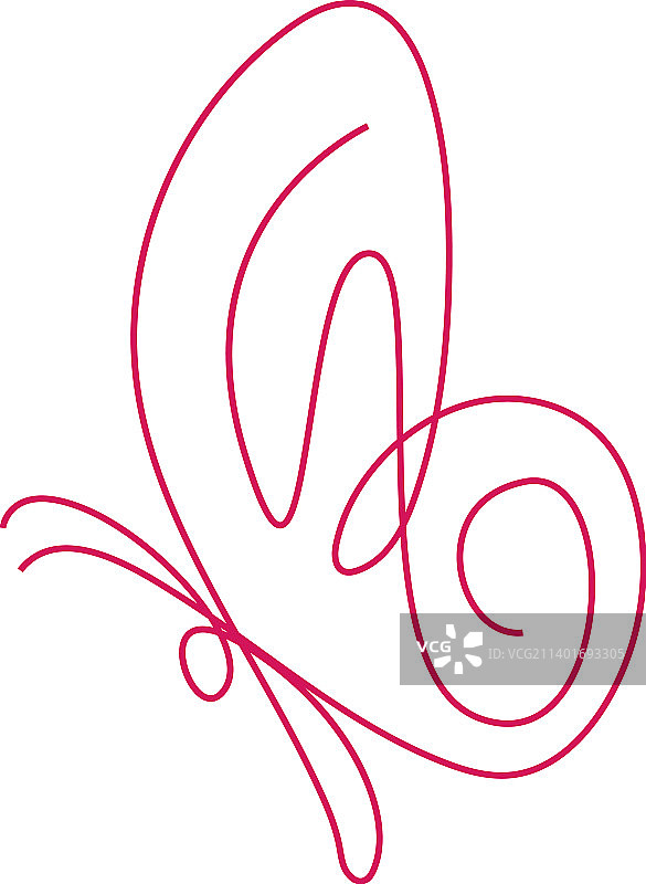 蝴蝶线条艺术图片模板图片素材