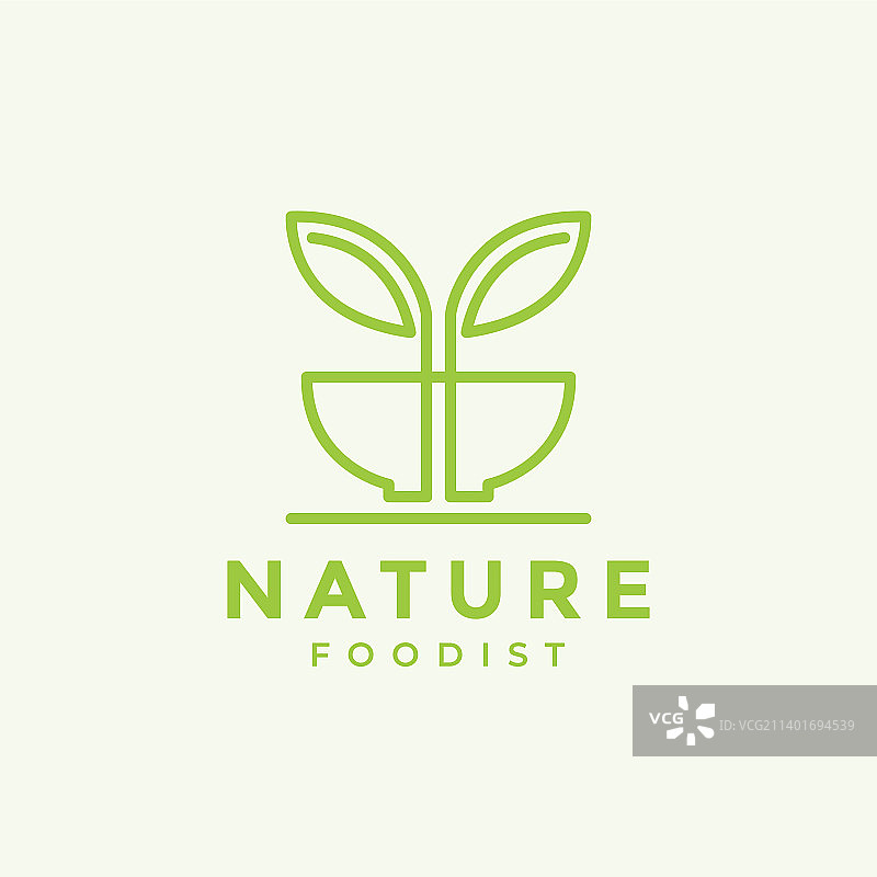 极简碗叶食物面条logo设计图片素材