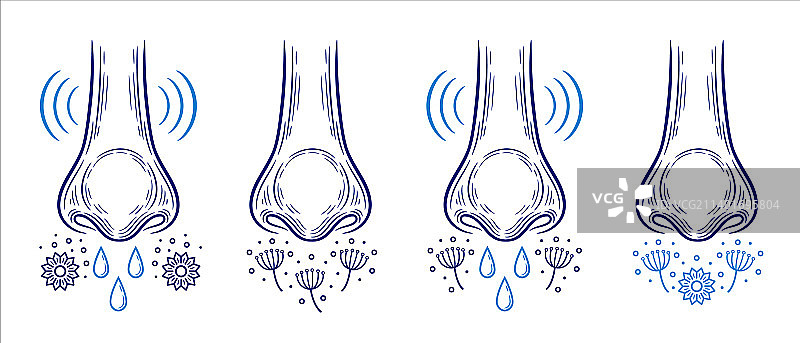 过敏性鼻炎流鼻涕过敏反应图片素材