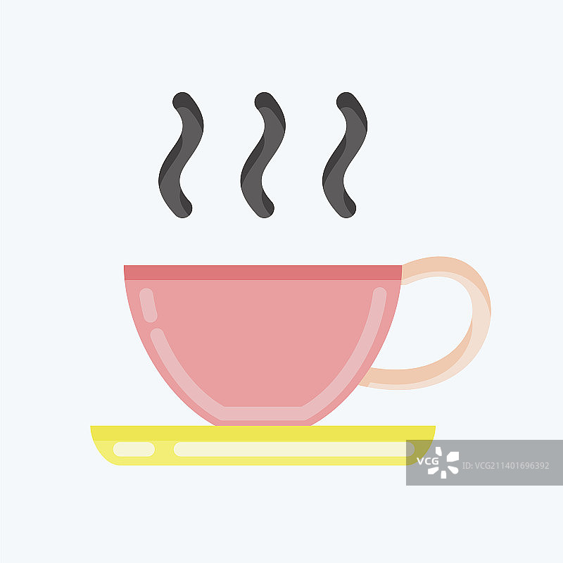 适用于教育的意式咖啡符号扁平图标图片素材