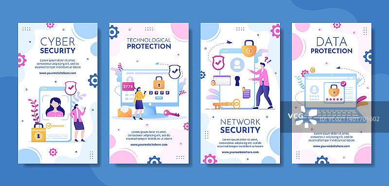 网络安全社交媒体故事模板图片素材