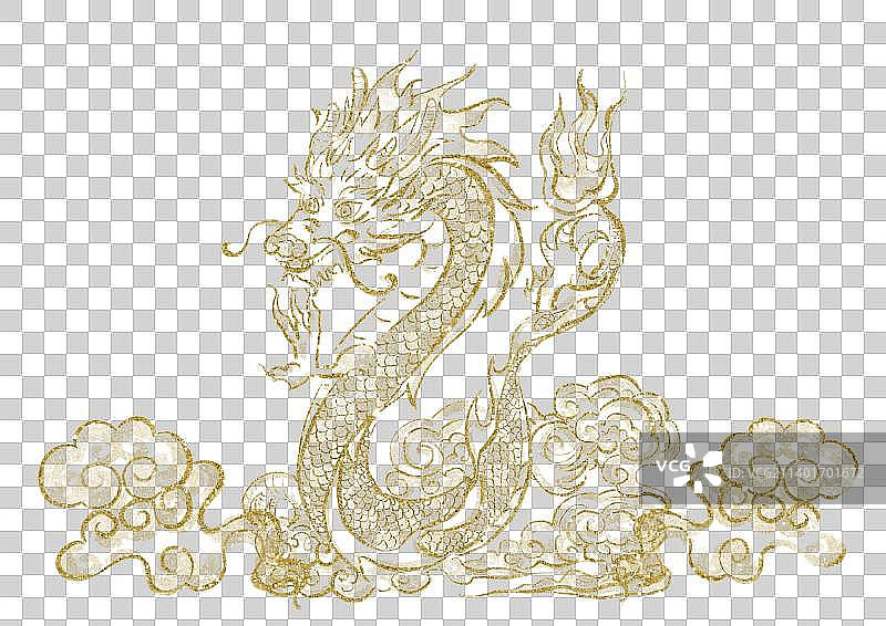 龙年龙纹金色背景图片素材