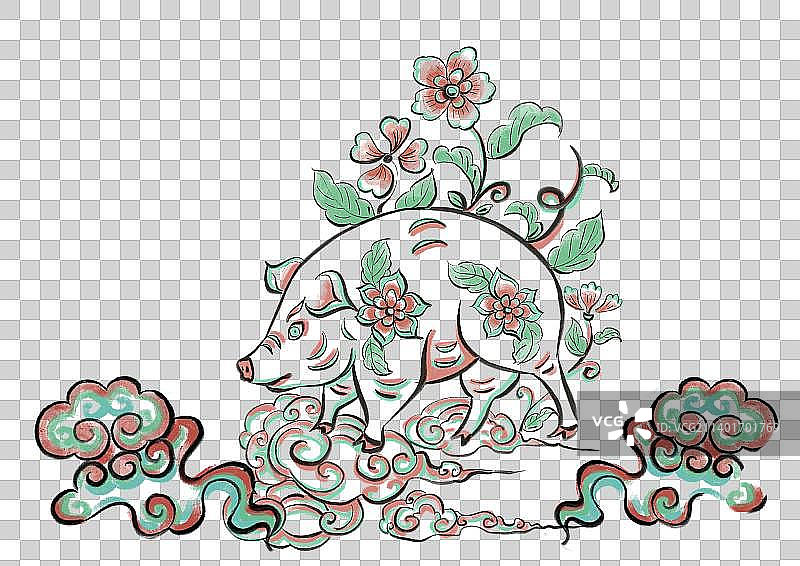 猪年纹样图片素材