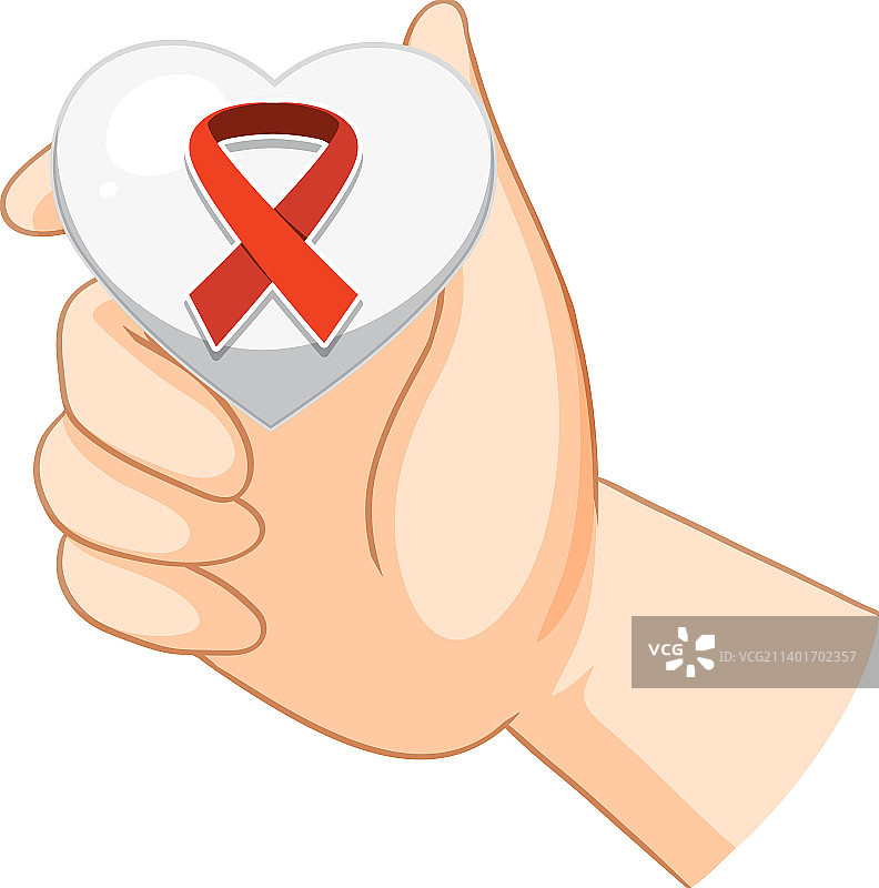 红色丝带艾滋病HIV标志图片素材