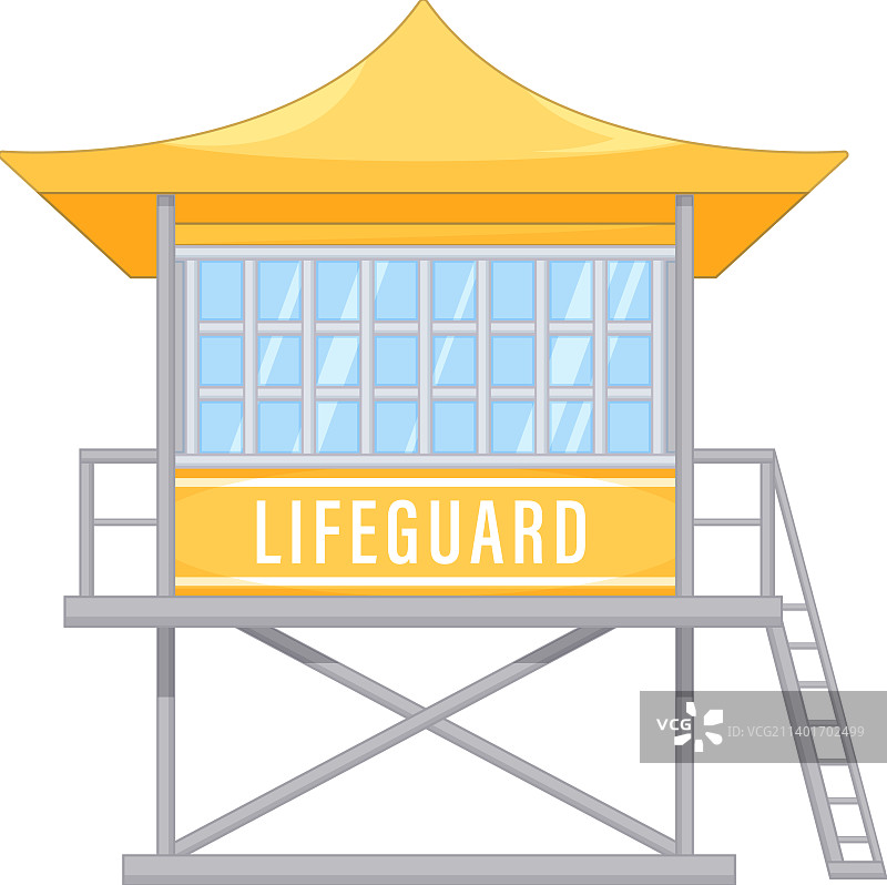 孤立的海滩救生员塔图片素材