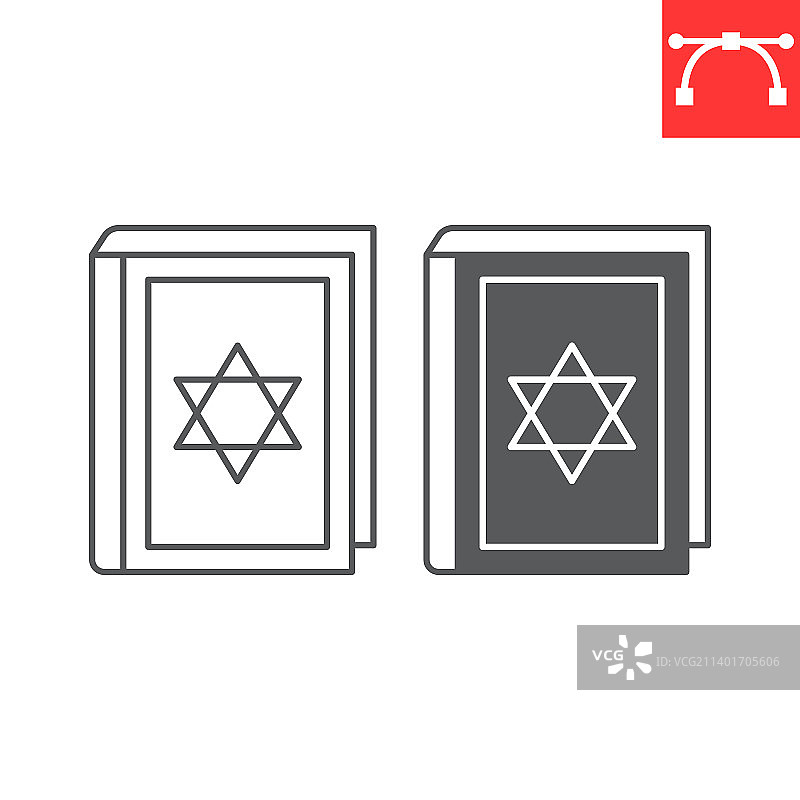 妥拉书线条和符号图标图片素材