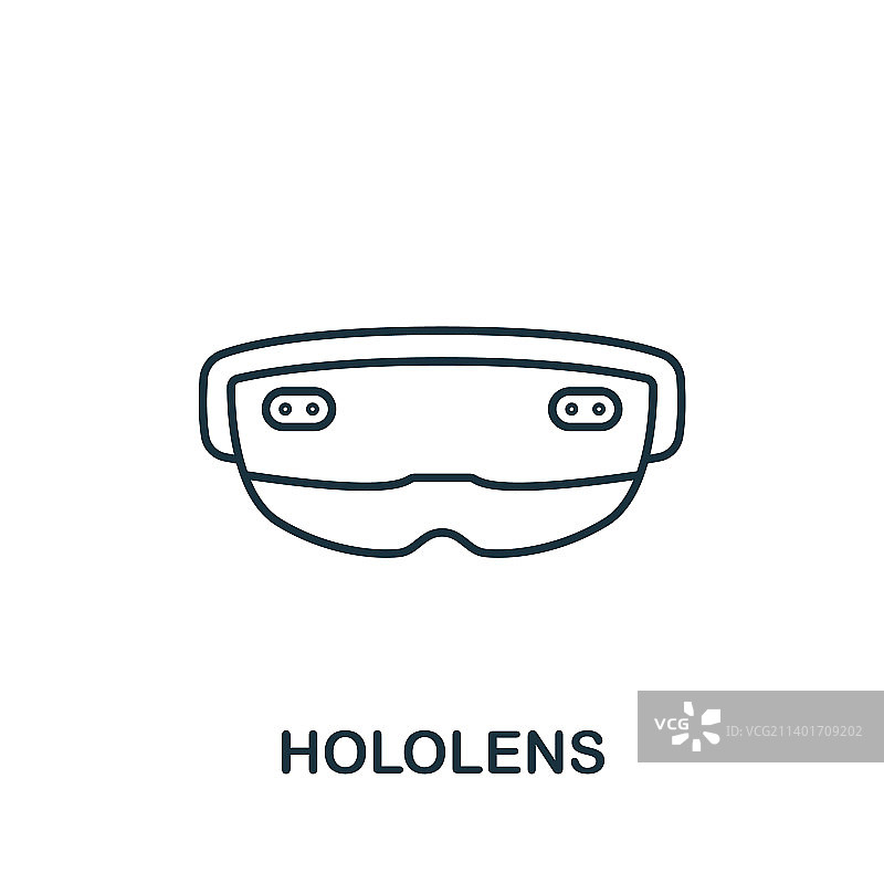 单色线条未来科技hololens图标图片素材