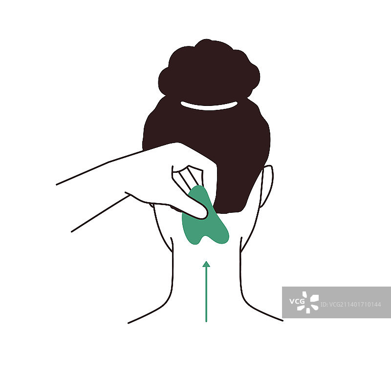 刮痧按摩颈背图片素材