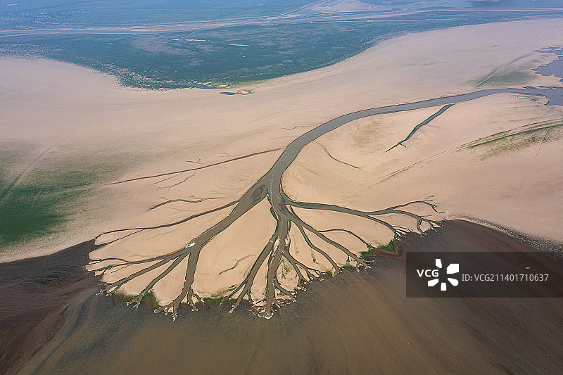 江西鄱阳湖干旱水位下降严重图片素材