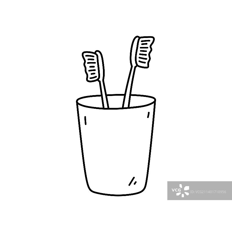 杯子里的牙刷图片素材