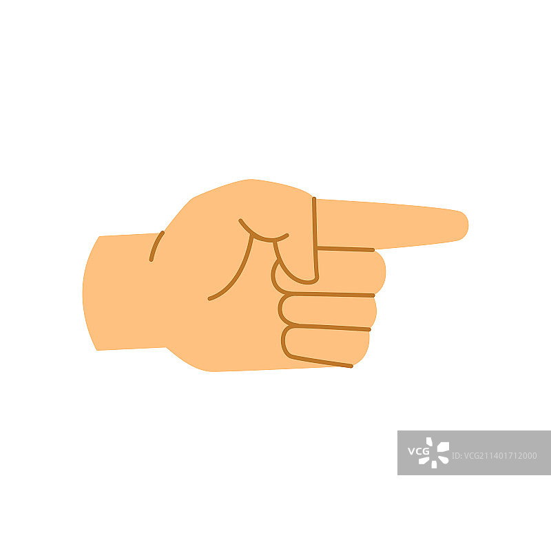 涂鸦风格的食指指向右侧图片素材