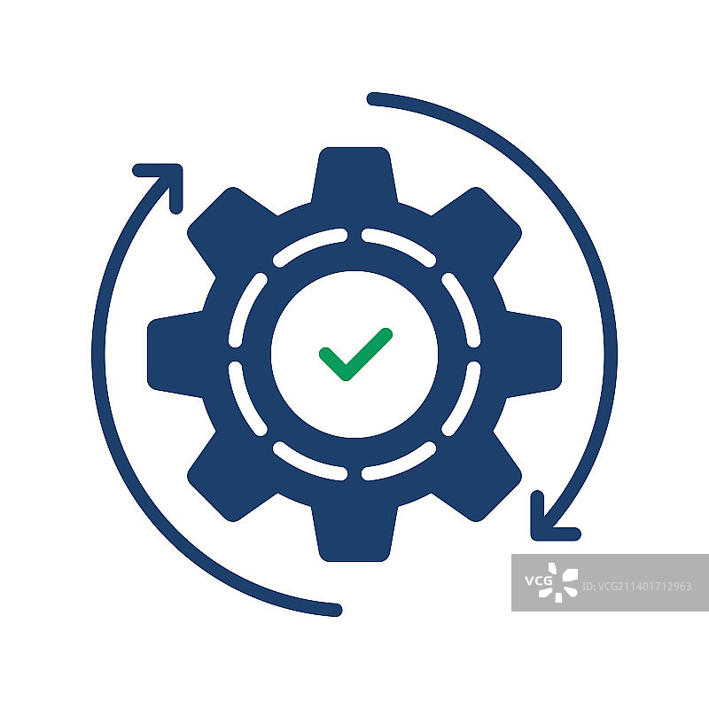 带抽象齿轮的技术流程图标图片素材
