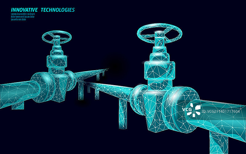 石油天然气管道低多边形商业概念图片素材