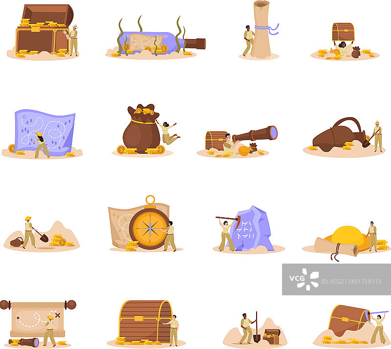 寻宝图标合集图片素材