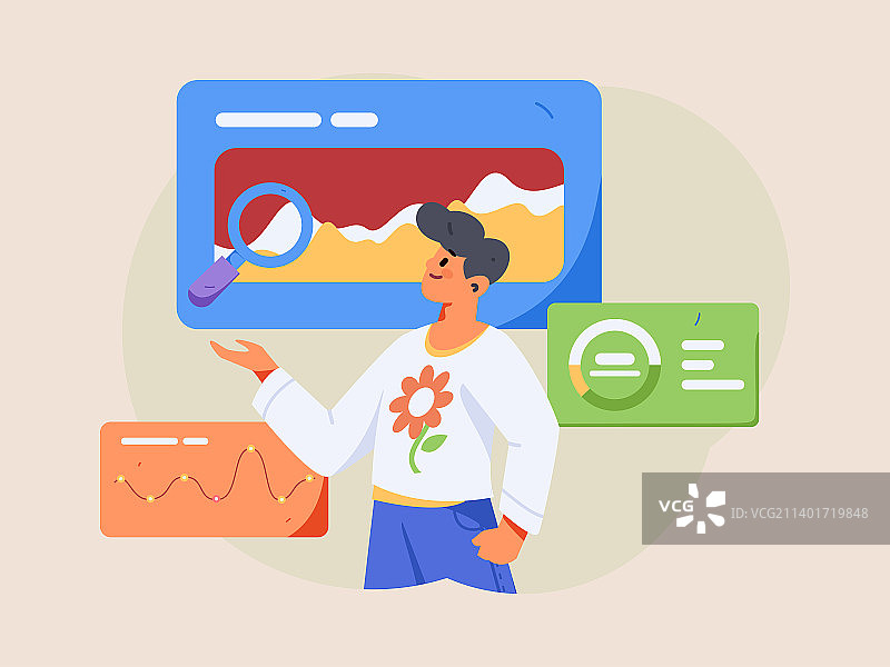 商务工作的人物扁平矢量概念运营插画图片素材