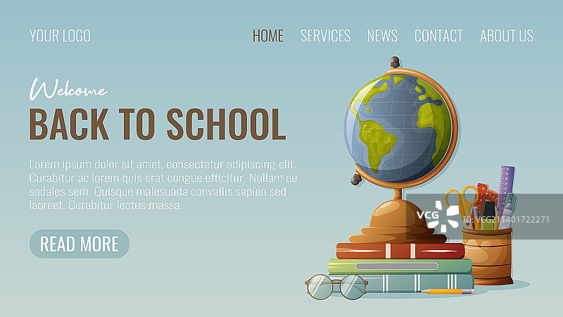 书本眼镜架桌面地球仪图片素材