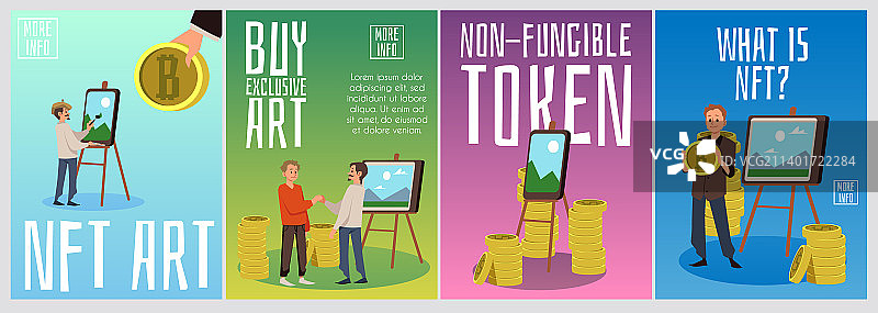 传统艺术NFT竖版卡片合集图片素材