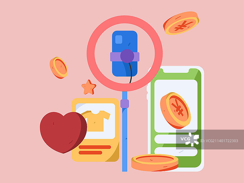 直播带货的网红电商人物矢量互联网插画图片素材