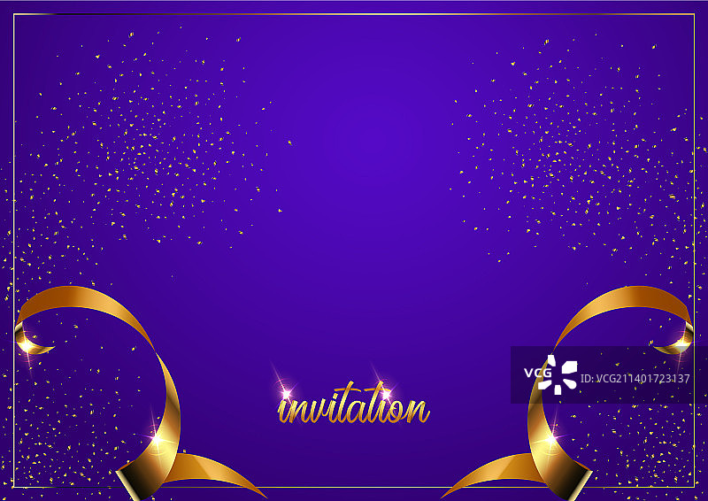 紫色渐变邀请卡模板图片素材