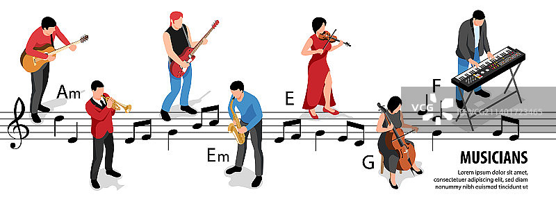 2.5D音乐家信息图图片素材