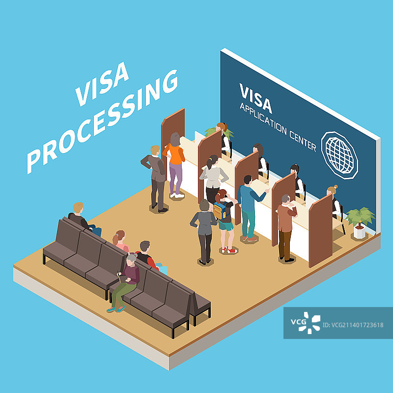 签证办理等距背景图片素材