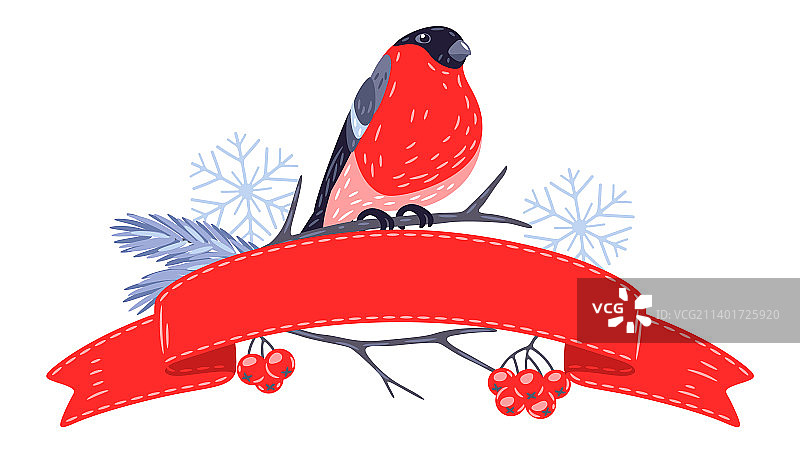 小鸟和植物冬季背景图片素材