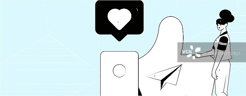 给好评的人物扁平矢量概念运营插画图片素材