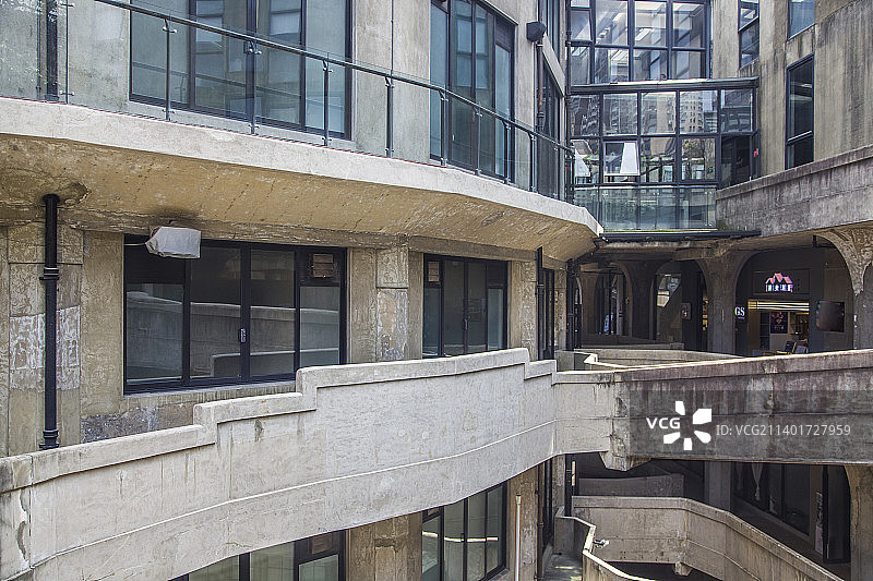 老厂房水泥混凝土框架建筑结构空间艺术图片素材