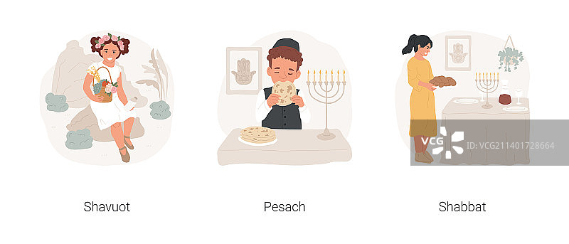 犹太节日庆典卡通图案图片素材