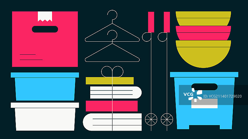 家庭收纳整理概念图片素材