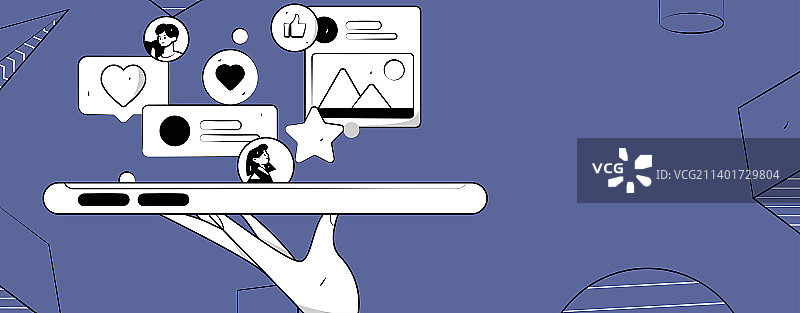 虚拟的社交概念商业扁平矢量插画图片素材