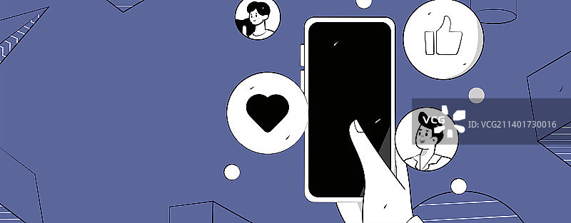 虚拟的社交概念商业扁平矢量插画图片素材