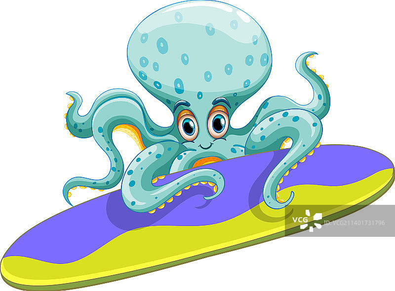 可爱章鱼冲浪图片素材