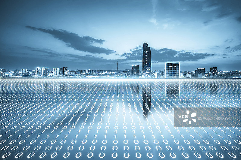苏州大数据科幻城市夜景图片素材